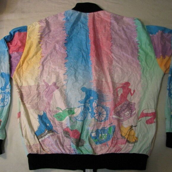 Vintage Graphic Jackets Neon Color Block Jacket - Picture 5 of 10